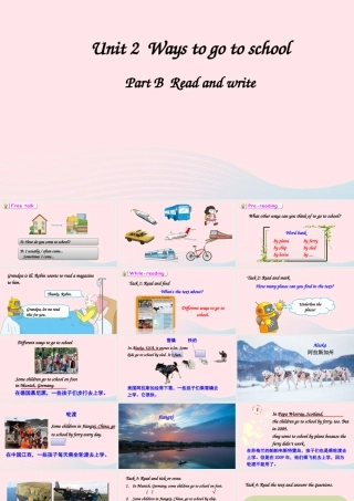 六年级英语上册 Unit 2 Ways to go to school Part B 第3课时备用课件+素材 人教PEP版