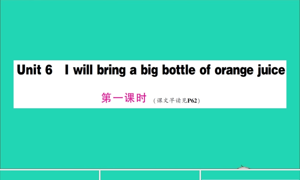 六年级英语上册 Unit 6 I will bring a big bottle of orange juice第一课时作业课件 湘少版（三起）-湘少版小学六年级上册英语课件