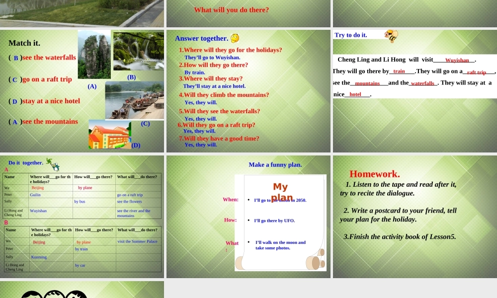六年级英语上册 Unit 3（1）课件 闽教版