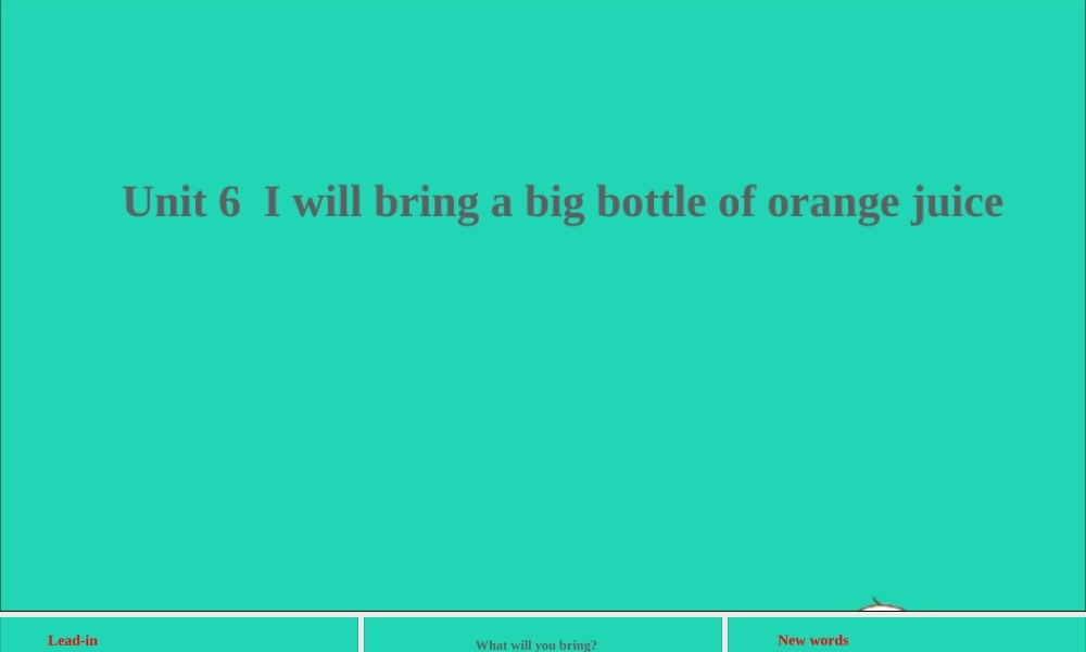 六年级英语上册 Unit 6 I will bring a big bottle of orange juice课件+素材 湘少版