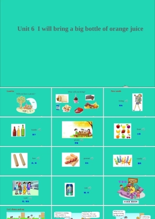 六年级英语上册 Unit 6 I will bring a big bottle of orange juice课件+素材 湘少版