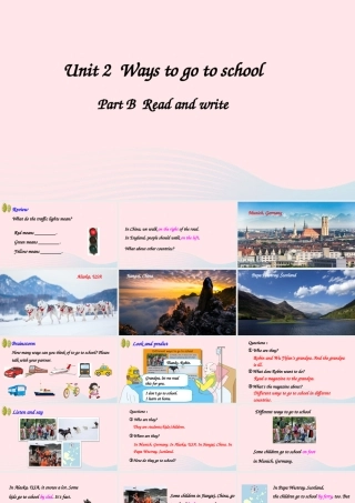 六年级英语上册 Unit 2 Ways to go to school Part B 第5课时上课课件+素材 人教PEP版