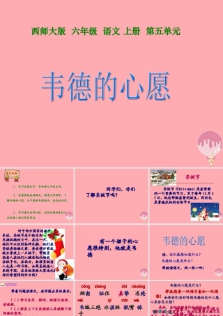 六年级语文上册 第19课 韦德的心愿课件1 西师大版-西师大版小学六年级上册语文课件
