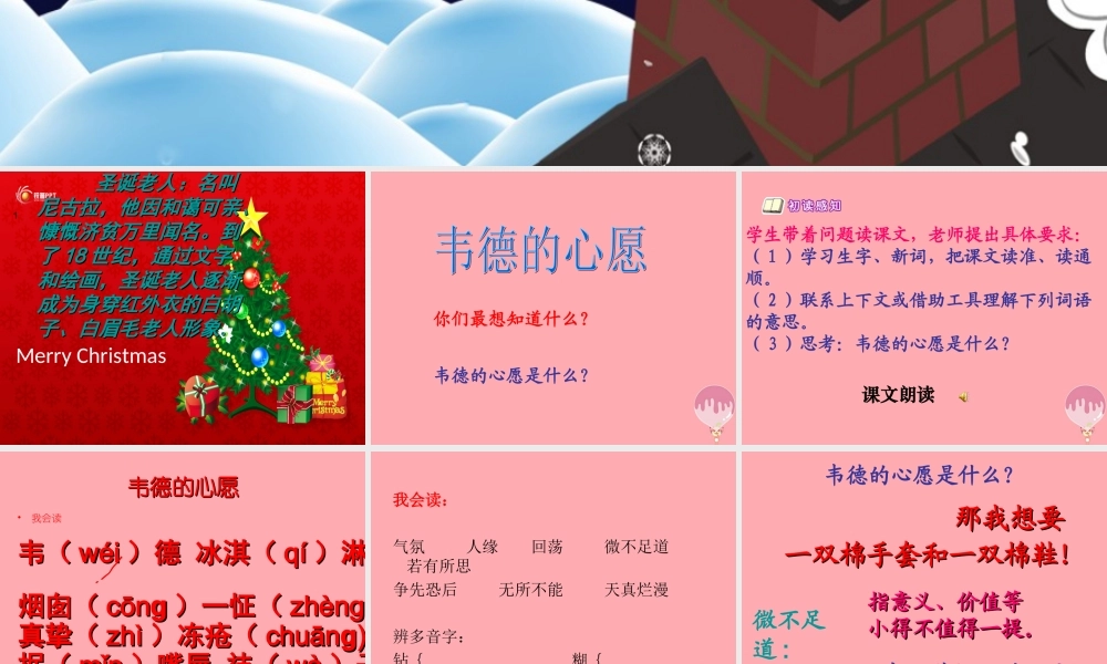 六年级语文上册 第19课 韦德的心愿课件2 西师大版-西师大版小学六年级上册语文课件