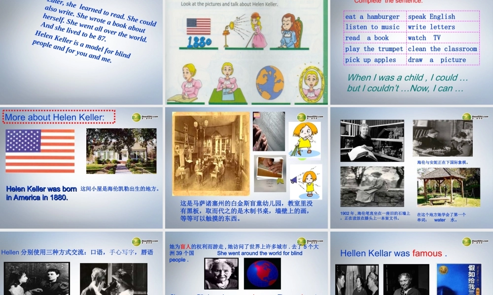 六年级英语下册 Module 8 Unit 1 Helen Keller课件 外研版（三起）