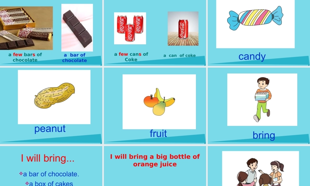 六年级英语上册 Unit 6 I will bring a big bottle of orange juice课件4 湘少版-湘少版小学六年级上册英语课件