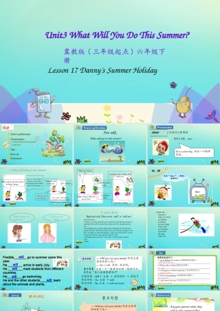 六年级英语下册 Unit 3 What Will You Do This Summer Lesson 17 Danny’s Summer Holiday课件 冀教版（三起）-冀教版小学六年级下册英语课件
