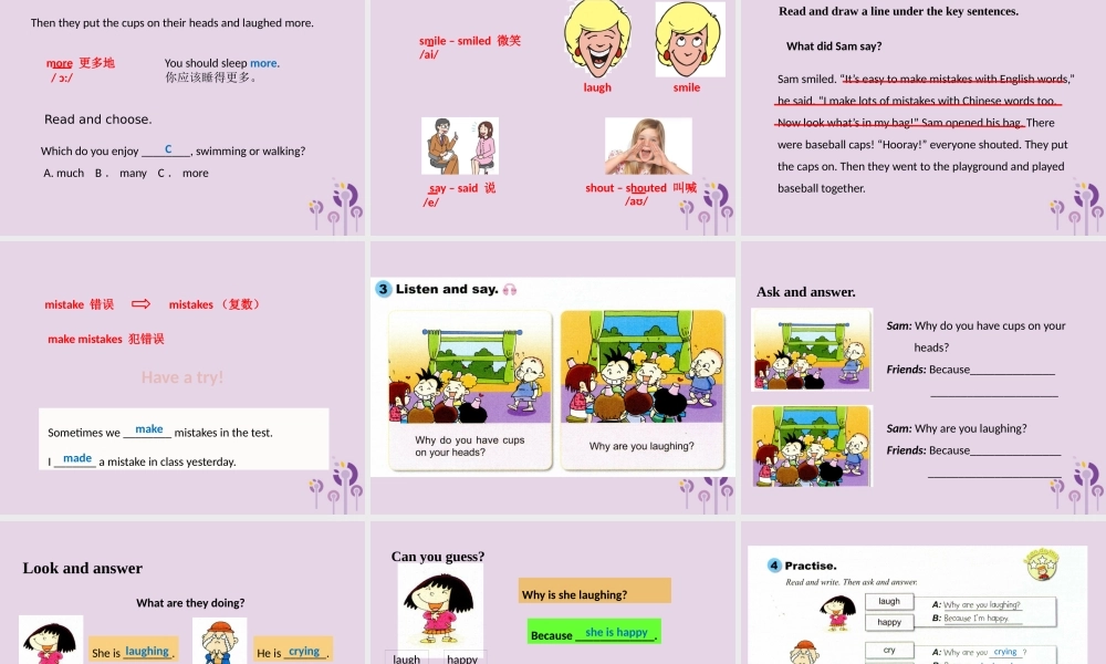 六年级英语下册 Module 8 Unit 1 Why do you have cups on your heads课件 外研版（三起）-外研版小学六年级下册英语课件