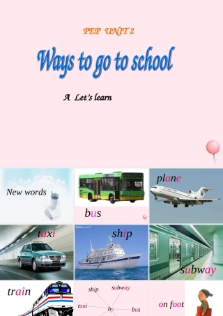 六年级英语上册 Unit 2 Ways to go to school（A Let’s learn）课件 人教PEP-人教PEP小学六年级上册英语课件