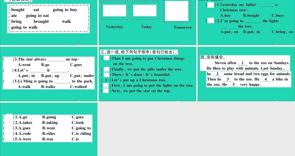六年级英语上册 Unit 4 Christmas Lesson 20 Oh Christmas Tree作业课件 冀教版（三起）-冀教版小学六年级上册英语课件
