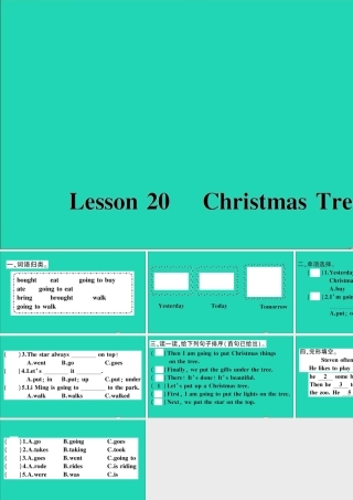 六年级英语上册 Unit 4 Christmas Lesson 20 Oh Christmas Tree作业课件 冀教版（三起）-冀教版小学六年级上册英语课件