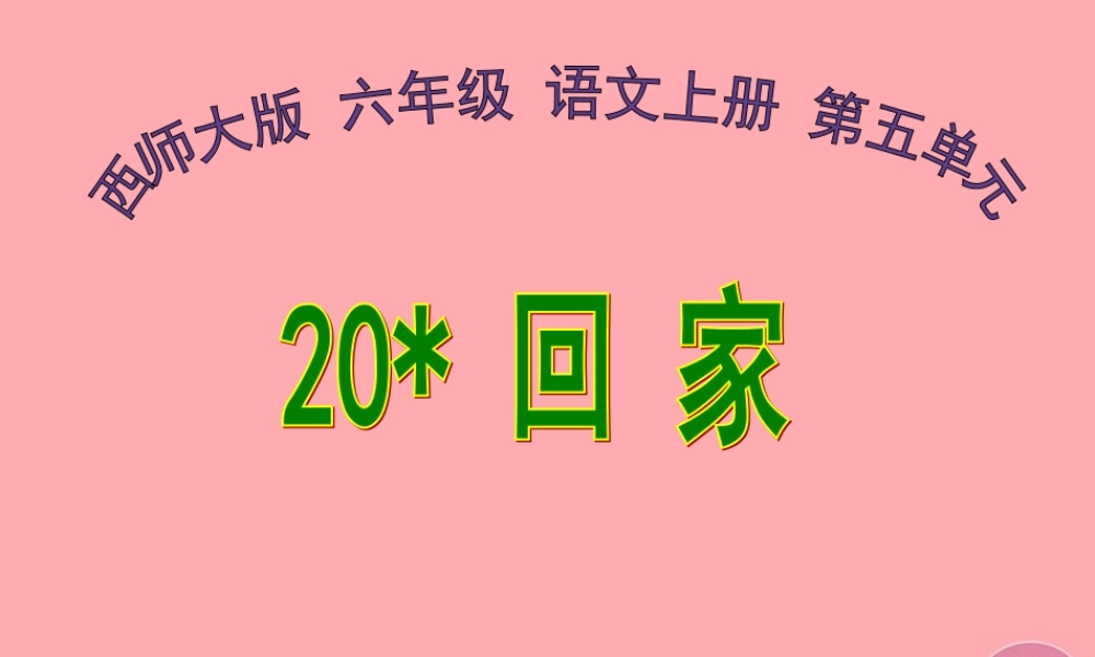 六年级语文上册 第20课 回家课件1 西师大版-西师大版小学六年级上册语文课件