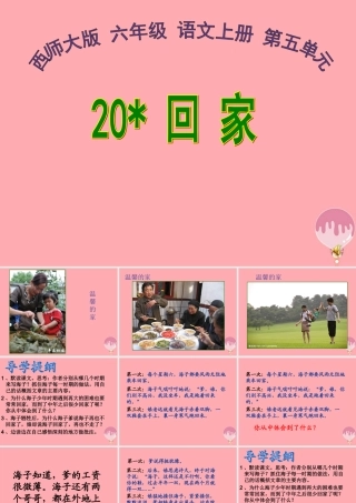 六年级语文上册 第20课 回家课件1 西师大版-西师大版小学六年级上册语文课件