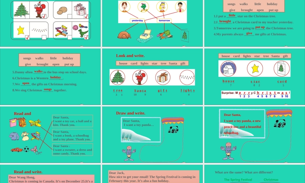 六年级英语上册 Unit 4 Christmas（Again Please）课件+素材 冀教版（三起）