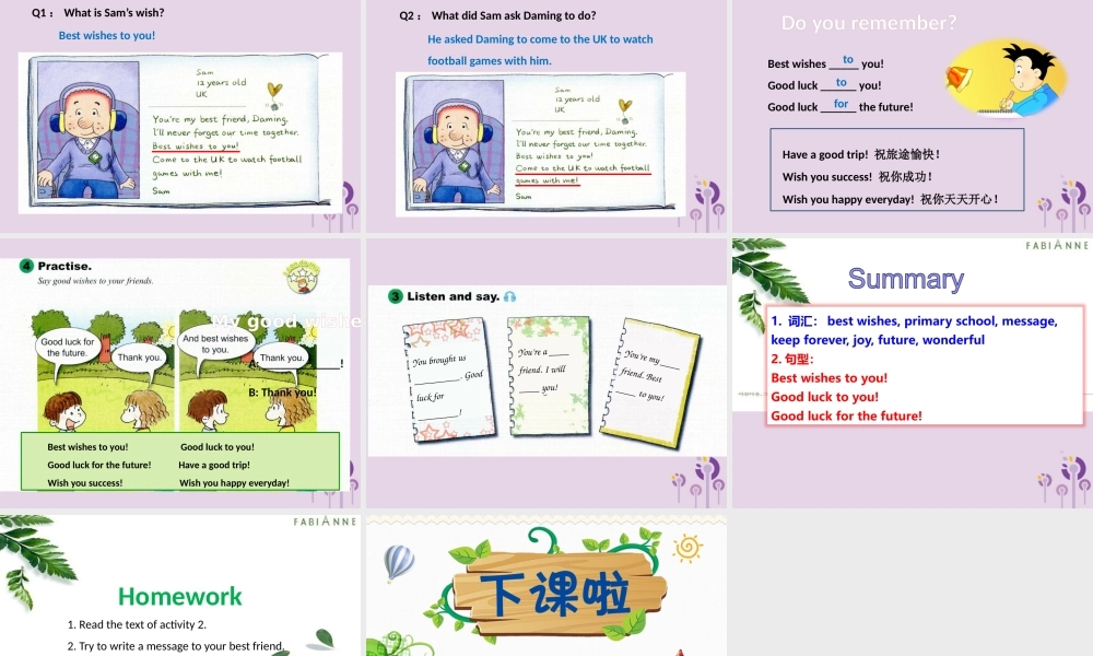 六年级英语下册 Module 9 Unit 1 Best wishes to you课件 外研版（三起）-外研版小学六年级下册英语课件