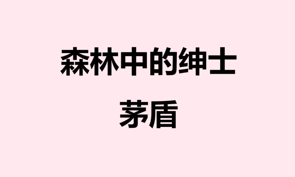 六年级语文上册 第20课《森林中的绅士》课件2 沪教版-沪教版小学六年级上册语文课件