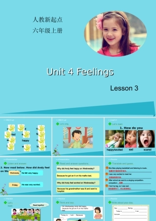 六年级英语上册 Unit 4 Feelings（Lesson 3）课件 人教新起点-人教新起点小学六年级上册英语课件