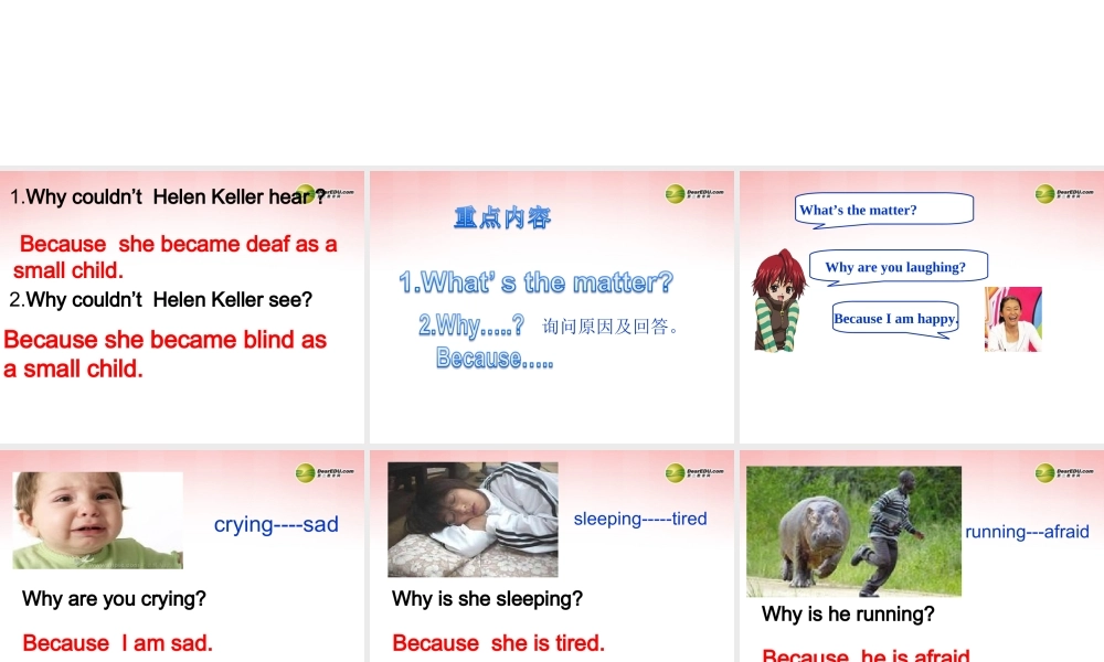 六年级英语下册 Module 9 Unit 1 What' the matter with her？课件（2） 外研版（三起）