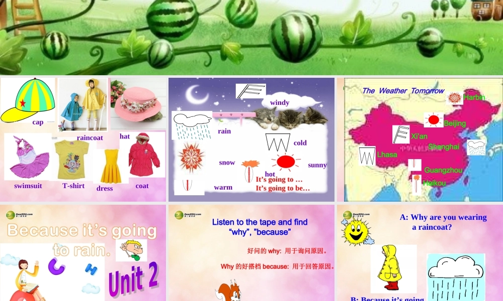 六年级英语下册 Module 9 Unit 2 Because it`s going to rain课件（2） 外研版（三起）