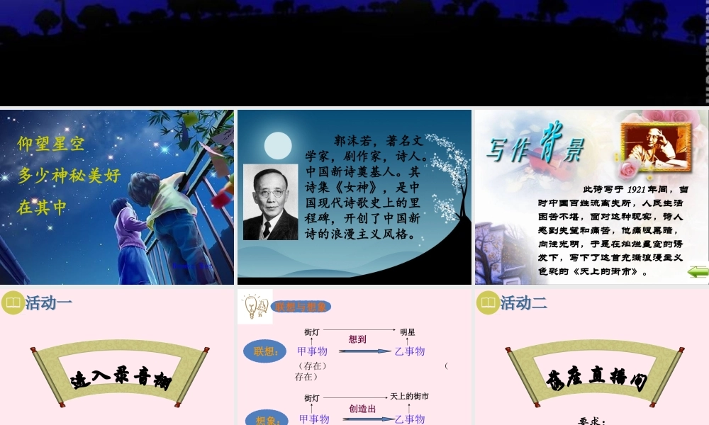 六年级语文上册 第21课《天上的街市》课件2 沪教版-沪教版小学六年级上册语文课件