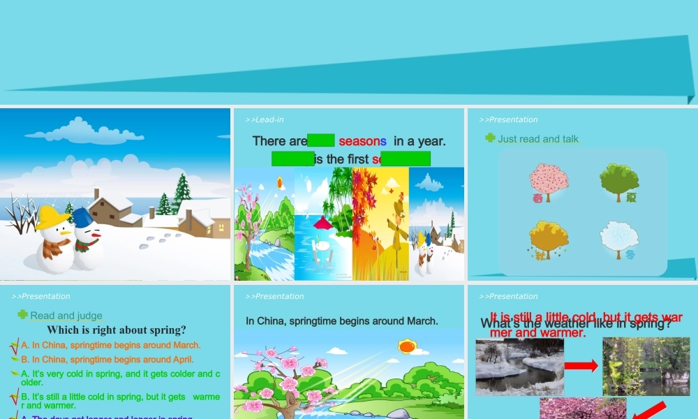 六年级英语上册 Unit 6 There are four seasons in a year（Lesson 31）教学课件 人教精通版-人教版小学六年级上册英语课件