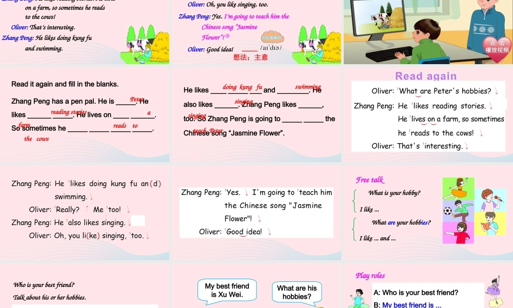 六年级英语上册 Unit 4 I have a pen pal Part A 第2课时备用课件+素材 人教PEP版