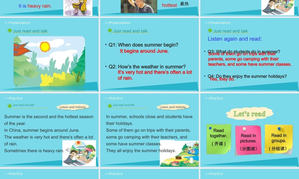 六年级英语上册 Unit 6 There are four seasons in a year（Lesson 33）教学课件 人教精通版-人教版小学六年级上册英语课件