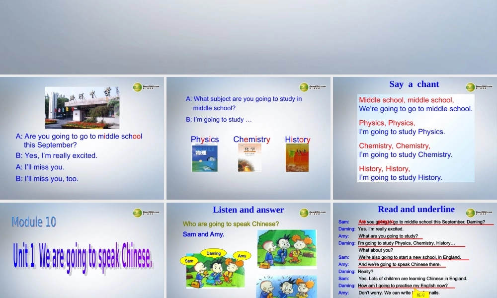 六年级英语下册 Module 10 Unit 1 We are going to speak Chinese课件（1） 外研版（三起）