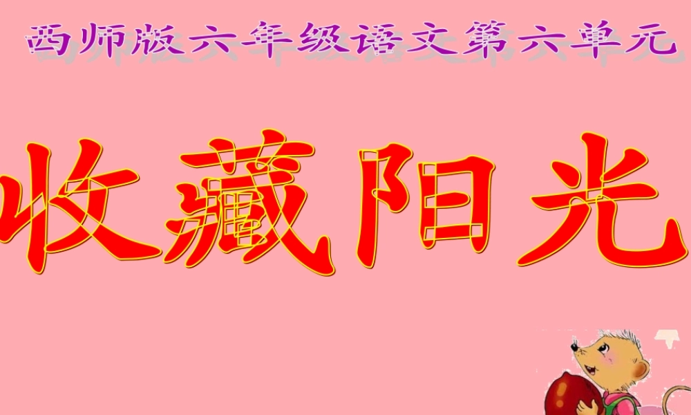 六年级语文上册 第22课 收藏阳光课件4 西师大版-西师大版小学六年级上册语文课件