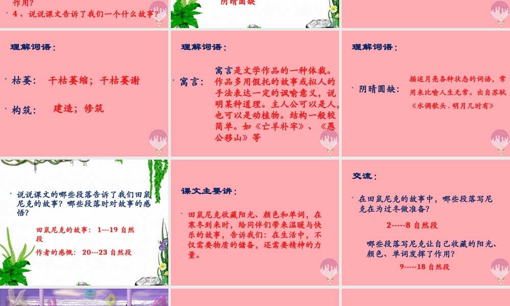 六年级语文上册 第22课 收藏阳光课件5 西师大版-西师大版小学六年级上册语文课件