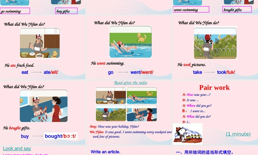 六年级英语下册 Unit 3 Where did you go Part B Lets learn教学课件 人教PEP版-人教PEP小学六年级下册英语课件