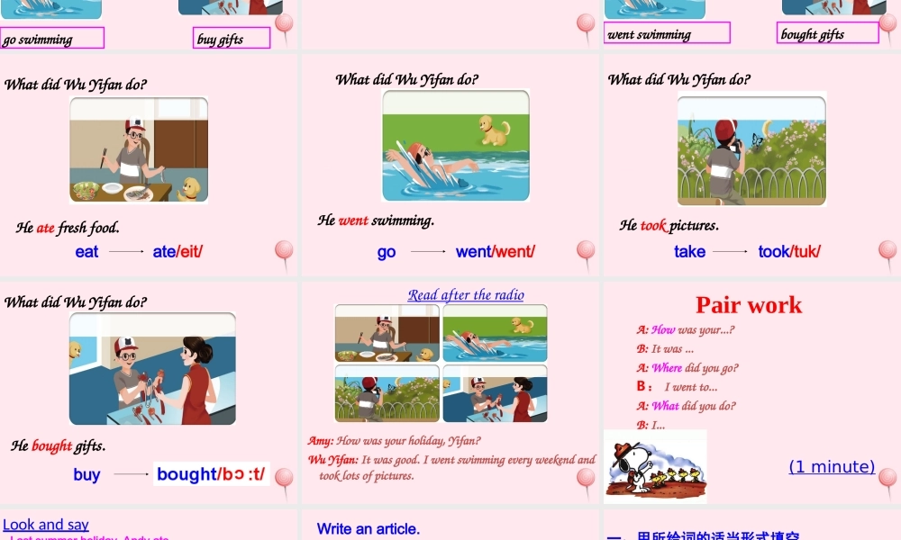 六年级英语下册 Unit 3 Where did you go Part B Lets learn课件 人教PEP版-人教PEP小学六年级下册英语课件