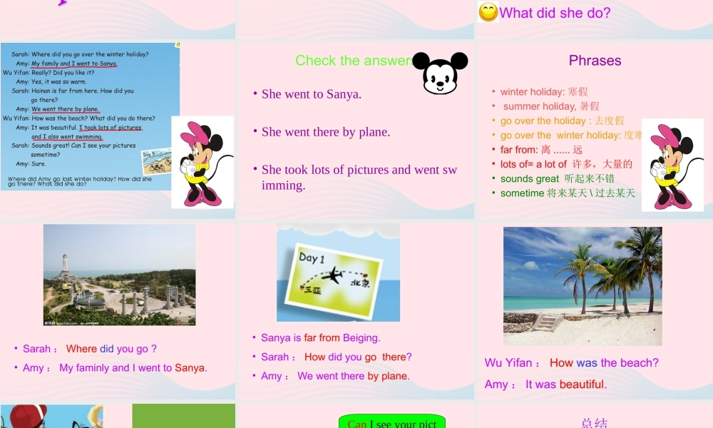 六年级英语下册 Unit 3 Where did you go Part B Lets talk教学课件 人教PEP版-人教PEP小学六年级下册英语课件