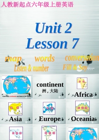 六年级英语上册 Unit 2(2)课件 人教新起点