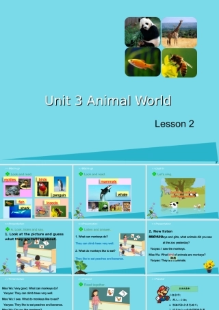 六年级英语上册 Unit 3 Animal World（Lesson 2）课件 人教新起点-人教新起点小学六年级上册英语课件