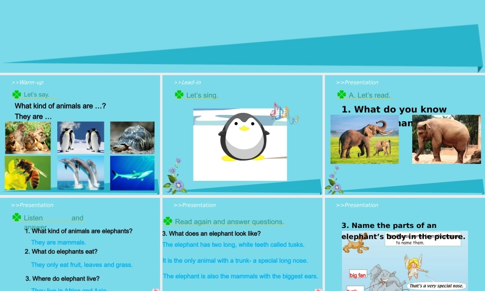 六年级英语上册 Unit 3 Animal World（Lesson 3）课件 人教新起点-人教新起点小学六年级上册英语课件