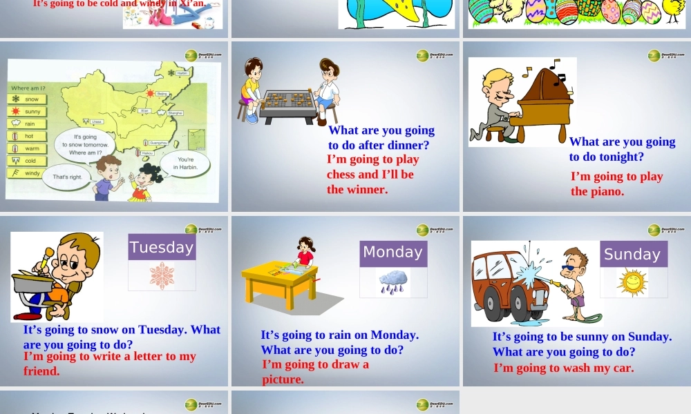 六年级英语下册 Module2 Unit 2 It`s going to snow in Harbin课件（1） 外研版