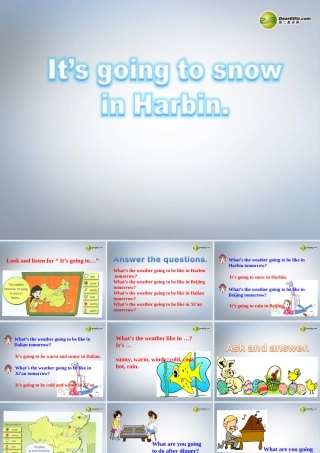 六年级英语下册 Module2 Unit 2 It`s going to snow in Harbin课件（1） 外研版