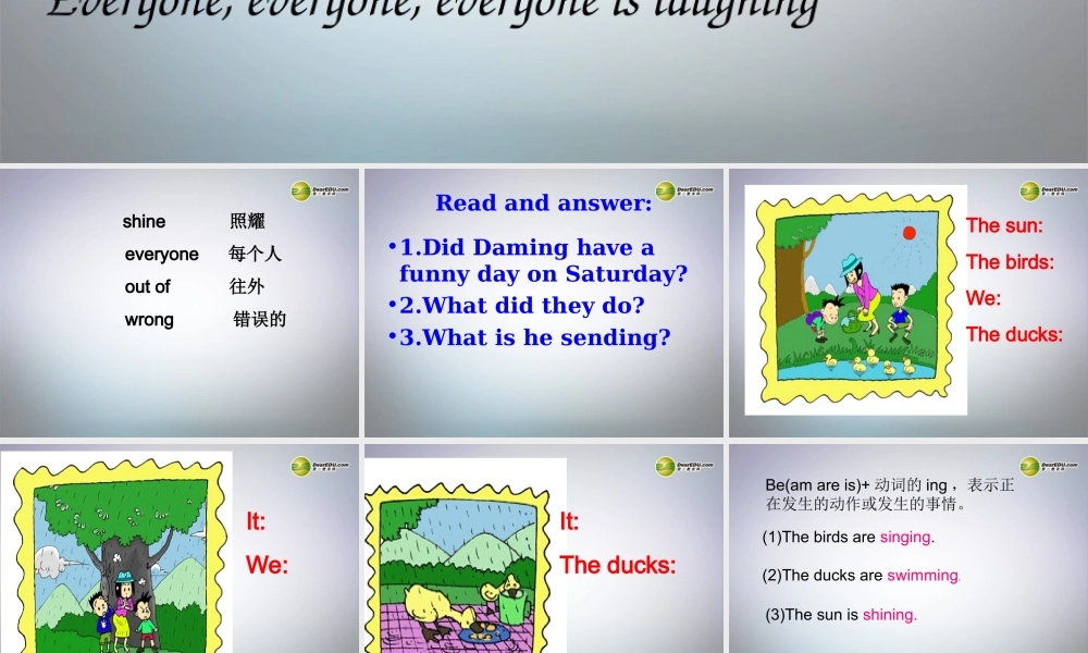 六年级英语下册 Module3 Unit 1 The sun is shining课件（2） 外研版