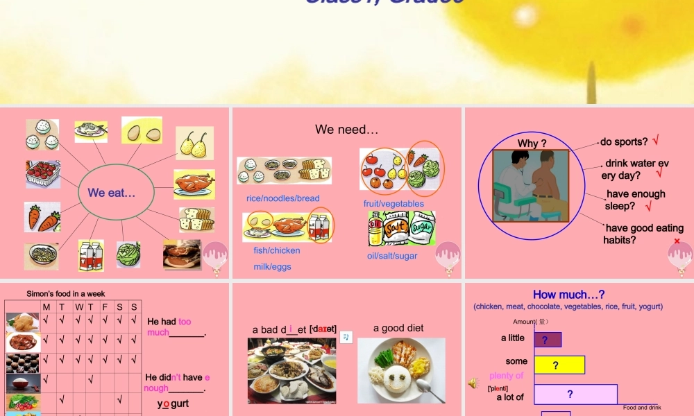 六年级英语上册 Unit 10 Healthy eating课件2 牛津上海版（一起）-牛津上海版小学六年级上册英语课件