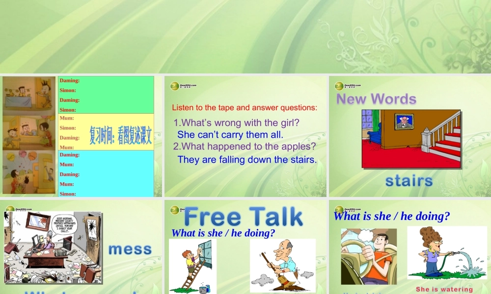 六年级英语下册 Module4 Unit 2 The apples are falling down the stairs课件 外研版