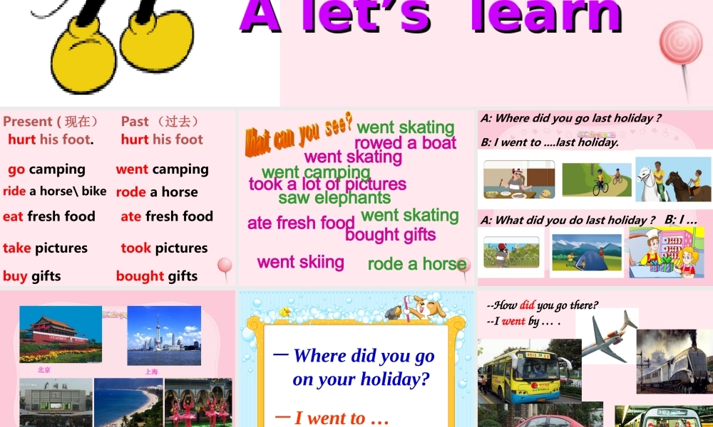 六年级英语下册 Unit 3 Where did you go（第二课时A lets learn）课件 人教PEP版-人教PEP小学六年级下册英语课件