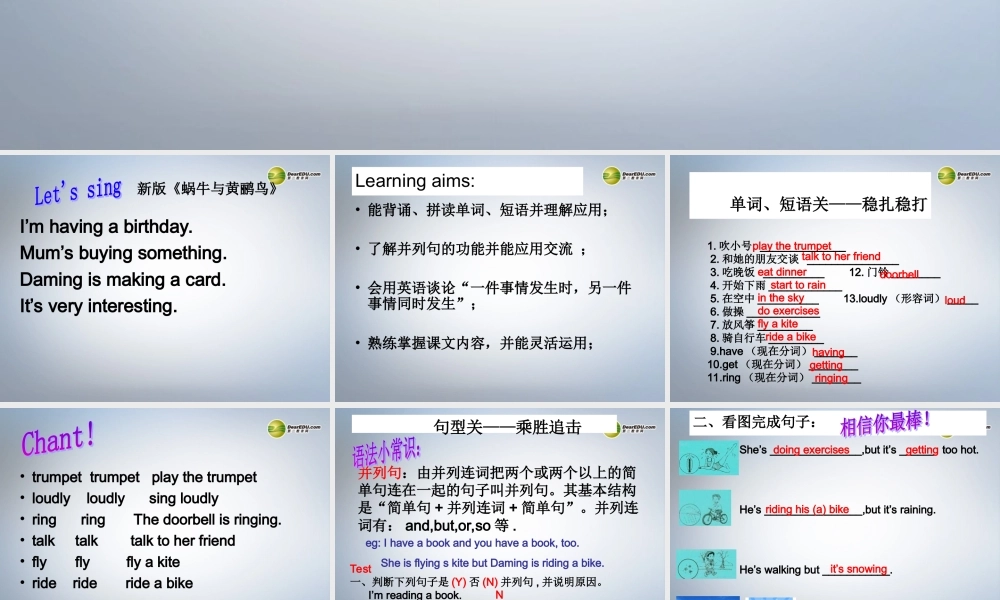 六年级英语下册 Module5 Unit 2 He`s riding his bike,but it`s startint to rain课件（2） 外研版