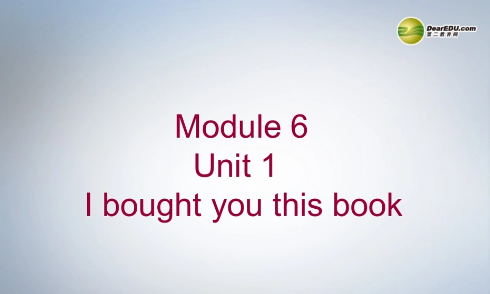 六年级英语下册 Module6 Unit 1 I bought you this book课件（2） 外研版