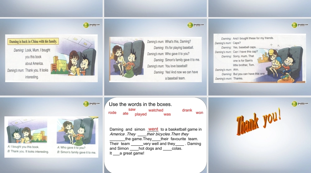 六年级英语下册 Module6 Unit 1 I bought you this book课件（2） 外研版