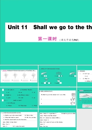 六年级英语上册 Unit 11 Shall we go to the theatre第一课时作业课件 湘少版（三起）-湘少版小学六年级上册英语课件
