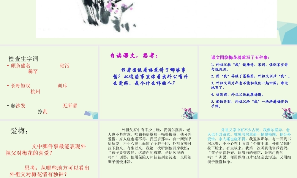 六年级语文上册 梅花魂课件1 鄂教版-鄂教版小学六年级上册语文课件