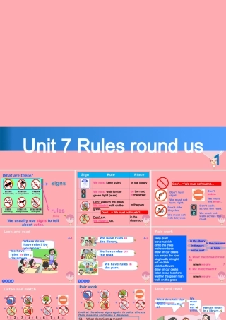 六年级英语上册 Unit 7 Rules round us课件1 牛津上海版（一起）-牛津上海版小学六年级上册英语课件