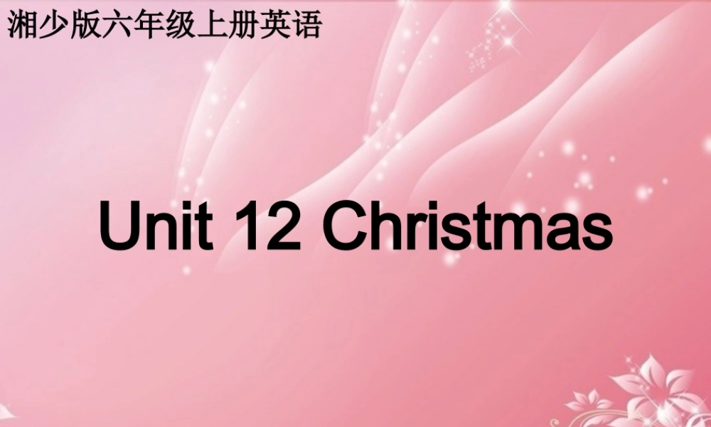 六年级英语上册 Unit 12（2）课件 湘少版