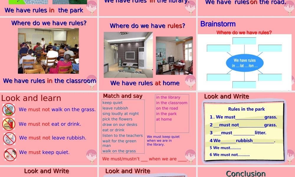 六年级英语上册 Unit 7 Rules round us课件2 牛津上海版（一起）-牛津上海版小学六年级上册英语课件